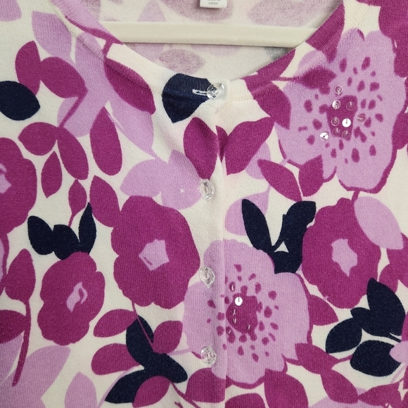 Charter Club Women's P/XL Button Up Cardigan Sweater Shades of Purple - Picture 3 of 11